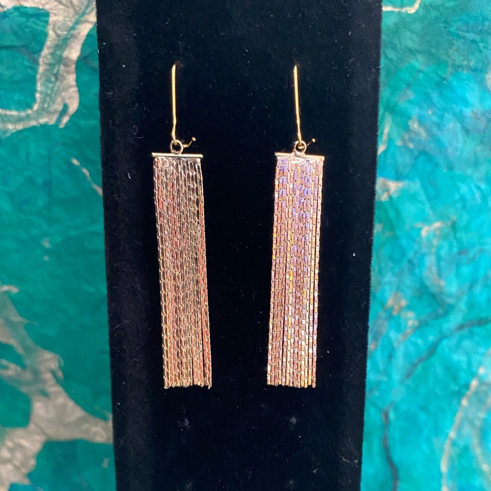 18ct Gold Plated Fringe Drop Earrings V3